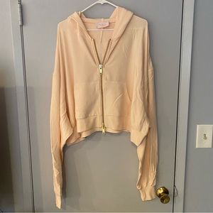 Selkie Zip Up Pillow Hoodie. Size medium, Light Pink.